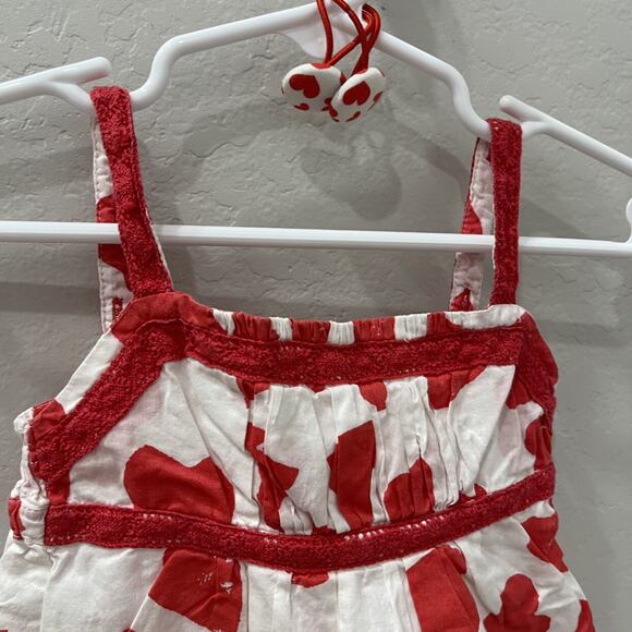 Mini Boden Red Heart Tank Dress & Matching Pigtail Holders - Picture 2 of 8